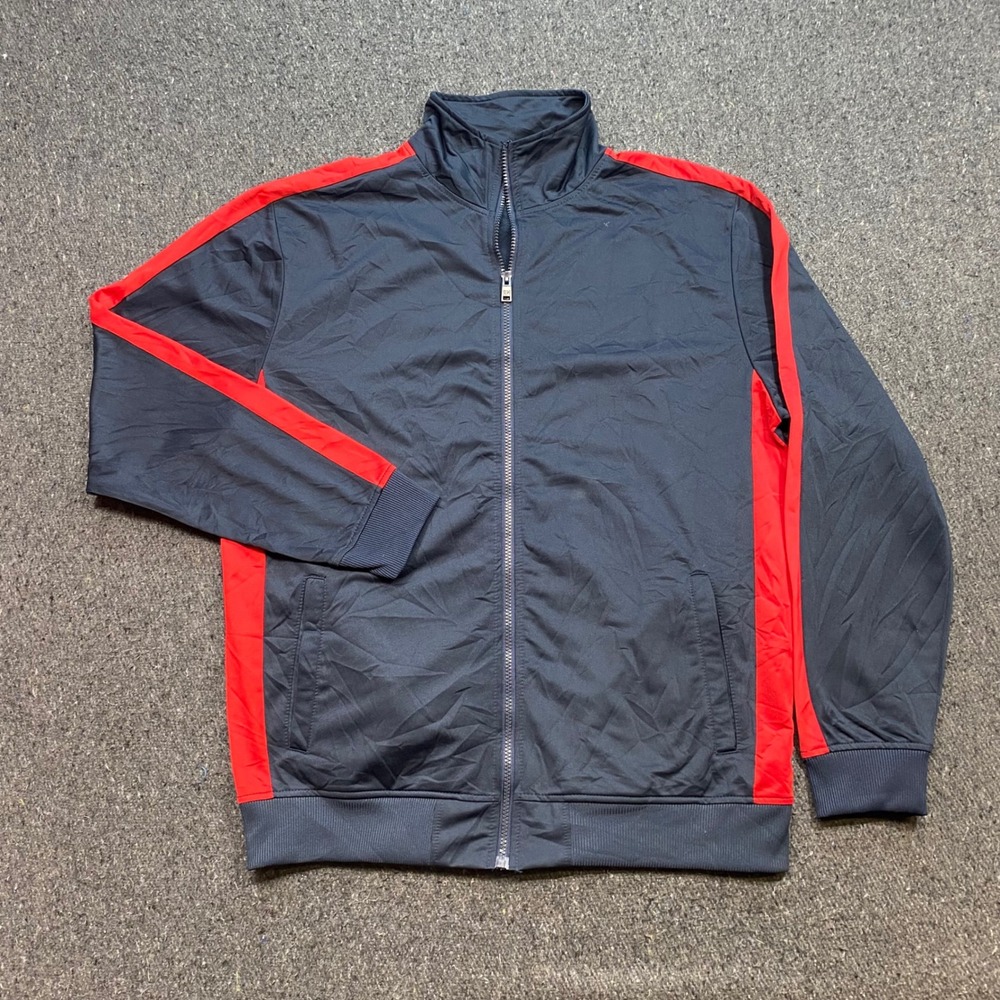 Rebel Minds Track Jacket XL Mens‎ Navy Blue Streetwear Red Side Stripe Full Zip